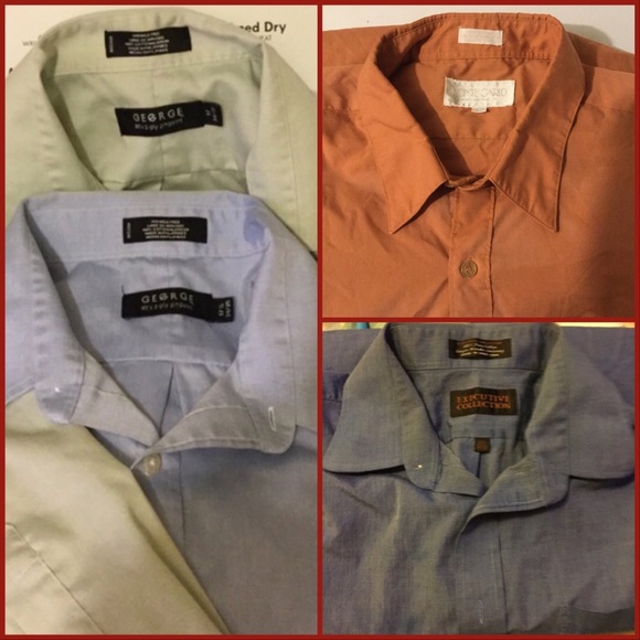 4 Long Sleeve Mens Dress Shirts - Picture 1 of 7